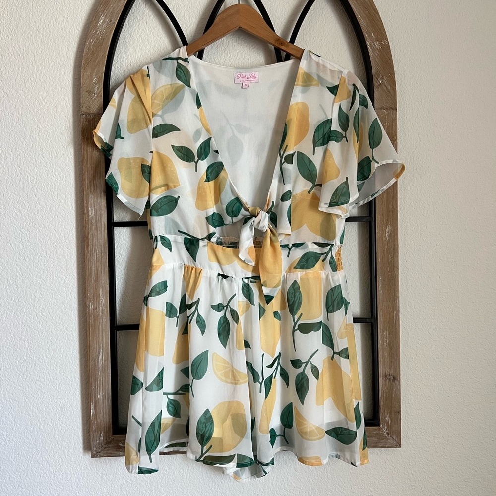 Pink Lily lemon romper